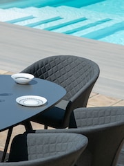 Maze Charcoal Garden Ambition 6 Seat Oval Dining Set - Image 4 of 6