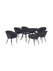 Maze Charcoal Garden Ambition 6 Seat Oval Dining Set - Image 5 of 6