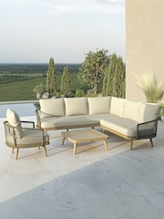 Maze Sandstone Garden Bali Rope Weave Corner Sofa Set with Lounge Chair - Image 1 of 6