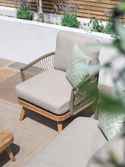 Maze Sandstone Garden Bali Rope Weave Corner Sofa Set with Lounge Chair - Image 2 of 6