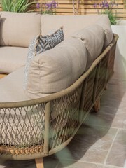 Maze Sandstone Garden Bali Rope Weave Corner Sofa Set with Lounge Chair - Image 3 of 6
