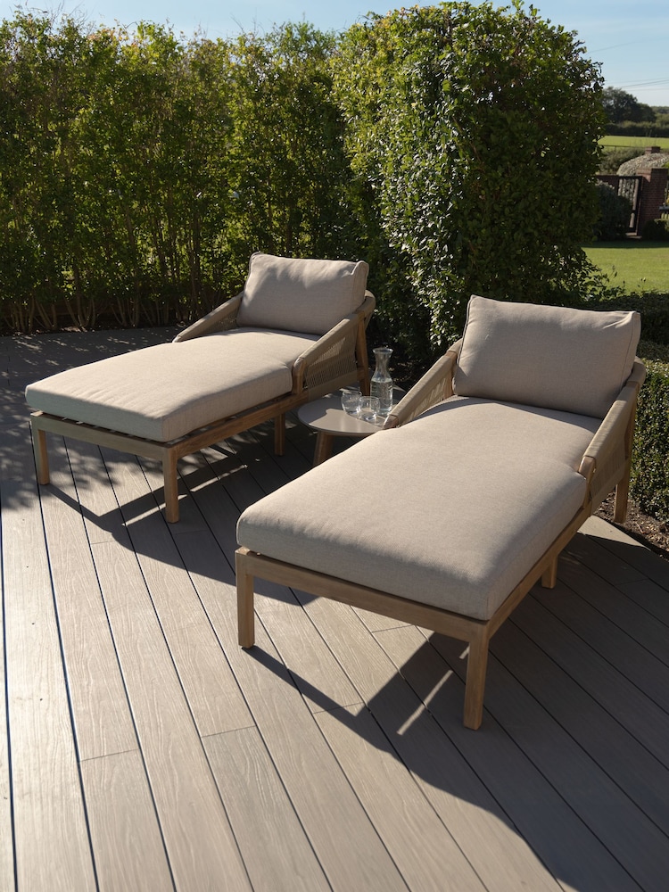 Maze Taupe Garden Martinique Double Sunlounger Set - Image 1 of 6