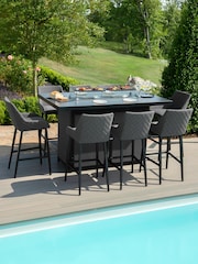 Maze Flanelle Garden Regal 8 Seat Rectangular Fire Pit Bar Set - Image 1 of 6