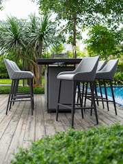 Maze Flanelle Garden Regal 8 Seat Rectangular Fire Pit Bar Set - Image 2 of 6