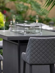 Maze Flanelle Garden Regal 8 Seat Rectangular Fire Pit Bar Set - Image 3 of 6