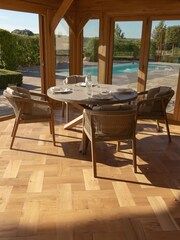 Maze Taupe Garden Martinique 4 Seat Round Dining Set - Image 3 of 6