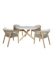 Maze Taupe Garden Martinique 4 Seat Round Dining Set - Image 6 of 6