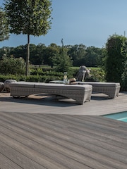 Maze Light Grey Garden Oxford Rattan 3 Piece Sunlounger Set - Image 5 of 6