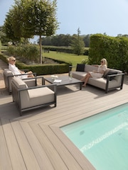 Maze Oatmeal Ibiza 3 Seat Garden Sofa Set With Square Coffee Table - Image 1 of 6
