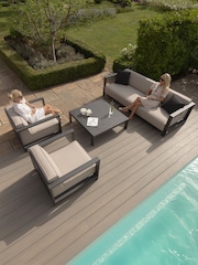 Maze Oatmeal Ibiza 3 Seat Garden Sofa Set With Square Coffee Table - Image 4 of 6