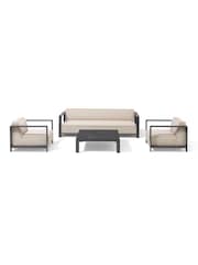 Maze Oatmeal Ibiza 3 Seat Garden Sofa Set With Square Coffee Table - Image 6 of 6