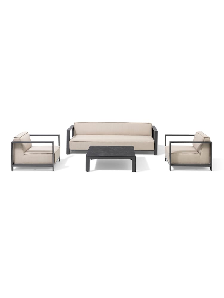 Maze Oatmeal Ibiza 3 Seat Garden Sofa Set With Square Coffee Table - Image 6 of 6