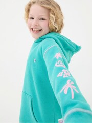 FatFace Blue Good Vibes Popover Hoodie - Image 3 of 6