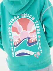 FatFace Blue Good Vibes Popover Hoodie - Image 4 of 6