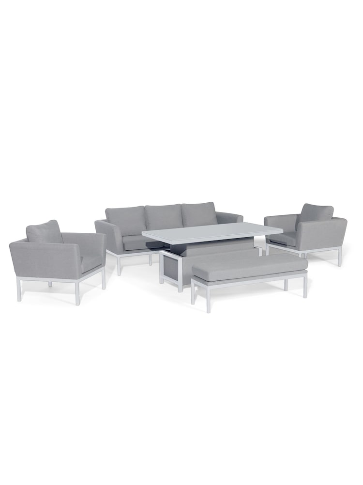 Maze Grey Pulse Garden 3 Seat Sofa Dining Set with Rising Table - Image 6 of 6