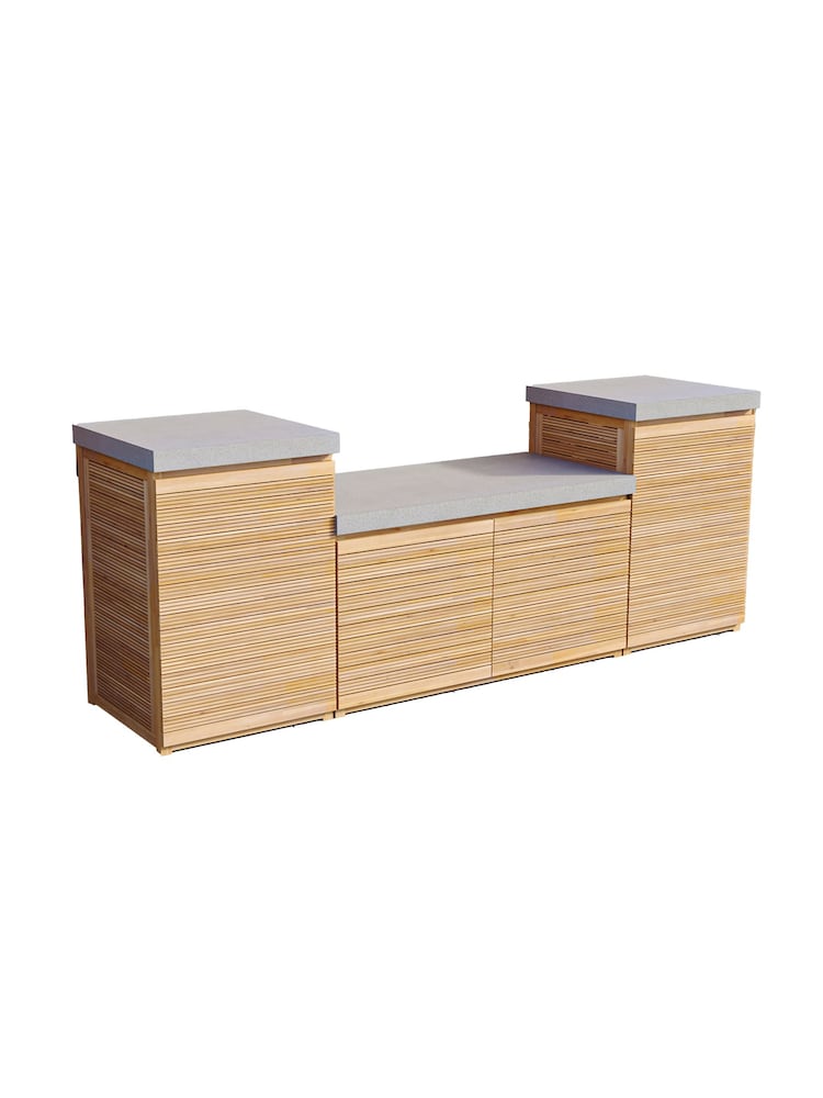 Maze Acacia Wood Bali Small Outdoor Kitchen - Image 6 of 6