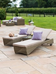 Maze Beige Garden Winchester 3 Piece Sunlounger Set - Image 1 of 6