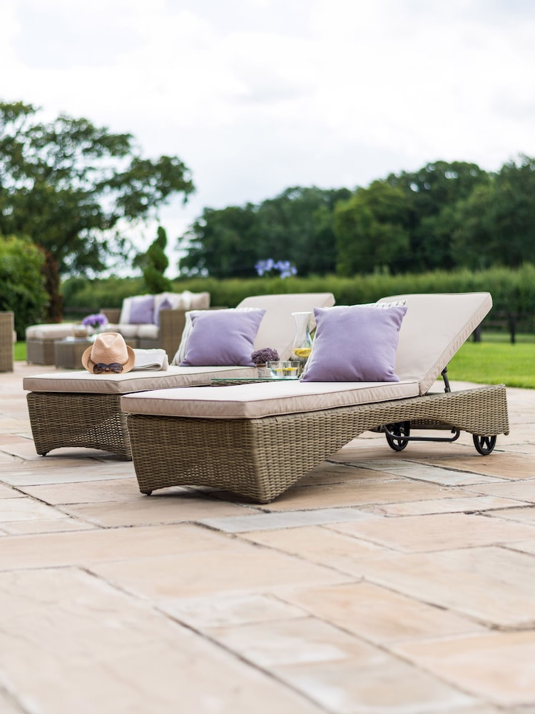 Maze Beige Garden Winchester 3 Piece Sunlounger Set - Image 2 of 6