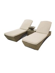 Maze Beige Garden Winchester 3 Piece Sunlounger Set - Image 6 of 6