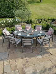 Maze Dove Grey Garden New York Round 8 Seater Dining Set - Image 1 of 4