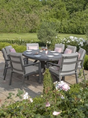 Maze Dove Grey Garden New York Round 8 Seater Dining Set - Image 2 of 4