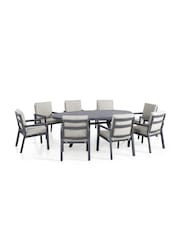 Maze Dove Grey Garden New York Round 8 Seater Dining Set - Image 4 of 4