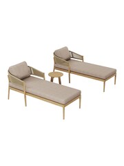 Maze Light Brown Garden Porto Double Sunlounger Set - Image 6 of 6
