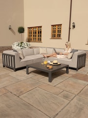 Maze Oatmeal Ibiza Garden Corner Sofa Set With Square Coffee Table - Image 1 of 6