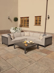Maze Oatmeal Ibiza Garden Corner Sofa Set With Square Coffee Table - Image 2 of 6