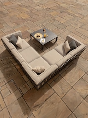 Maze Oatmeal Ibiza Garden Corner Sofa Set With Square Coffee Table - Image 4 of 6