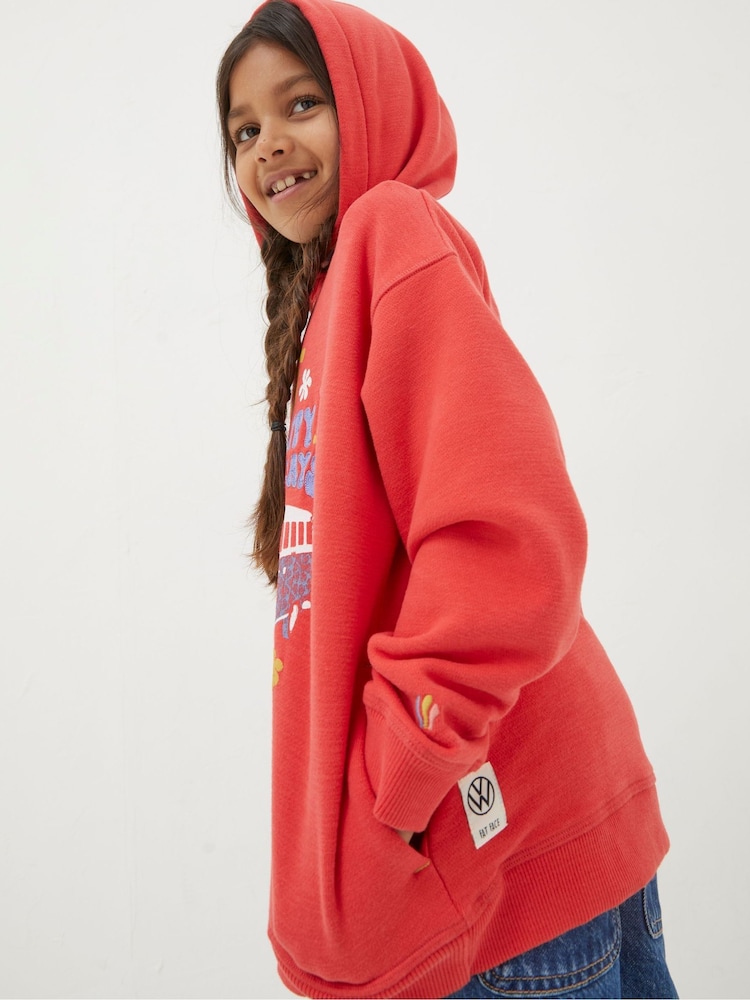 FatFace Red VW Popover Hoodie - Image 2 of 4