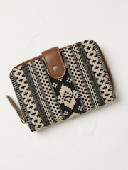 FatFace Etta Black Woven Foldover Purse - Image 1 of 2
