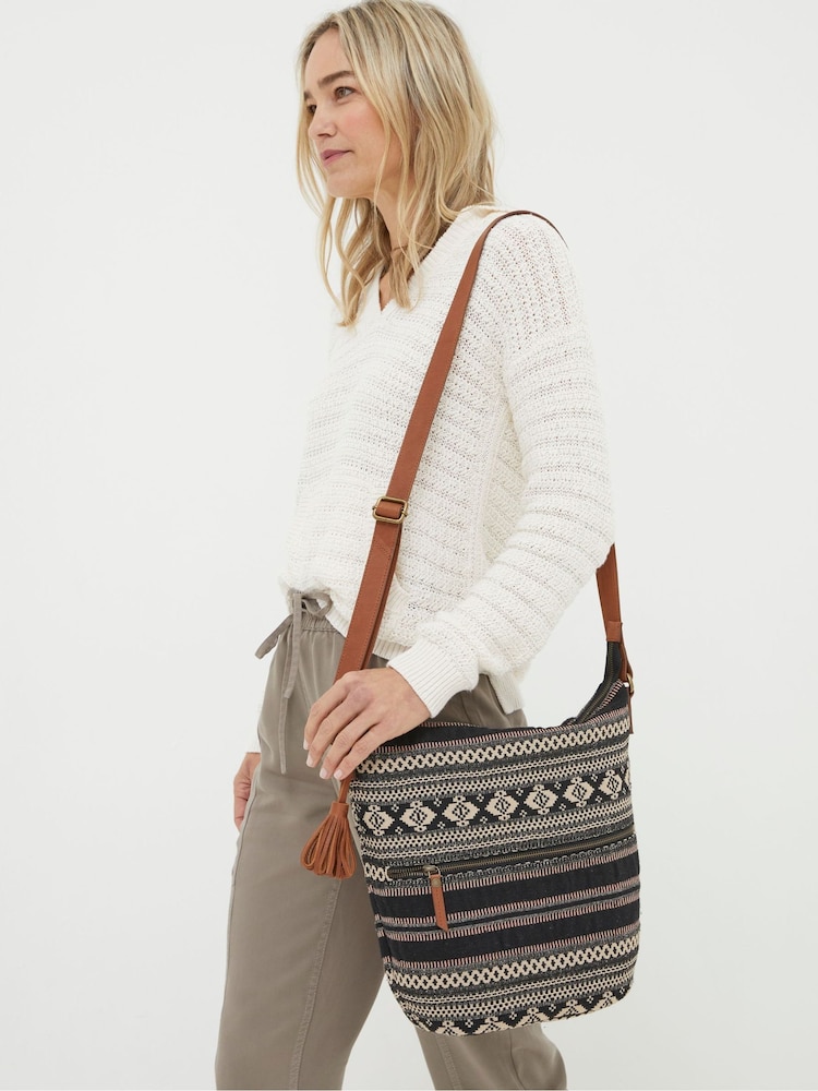 FatFace Evalie Black Woven Bag - Image 1 of 3 FatFace Evalie Black Woven Bag - Image 1 of 3