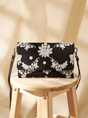 FatFace Elena Black Broderie Wristlet Bag - Image 2 of 4