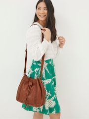 FatFace Awna Brown Leather Bucket Bag - Image 1 of 1