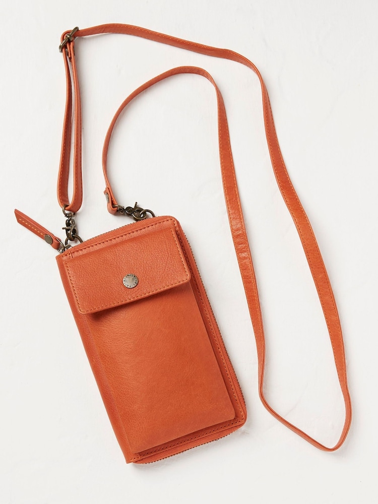 FatFace Louisa Orange Purse Phone Bag - Image 1 of 4