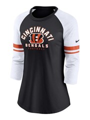 Fanatics NFL Cincinnati Bengals 3/4 Sleeve Fashion Black Top Womens - Image 2 of 3