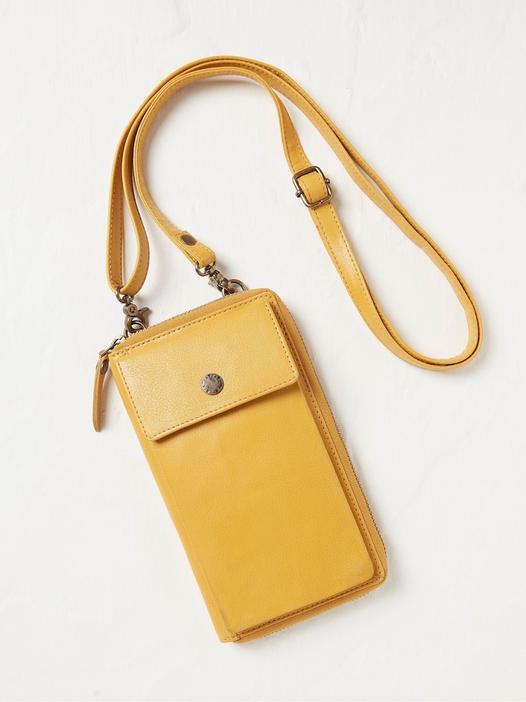 FatFace Louisa Yellow Purse Phone Bag - Image 1 of 3 FatFace Louisa Yellow Purse Phone Bag - Image 1 of 3