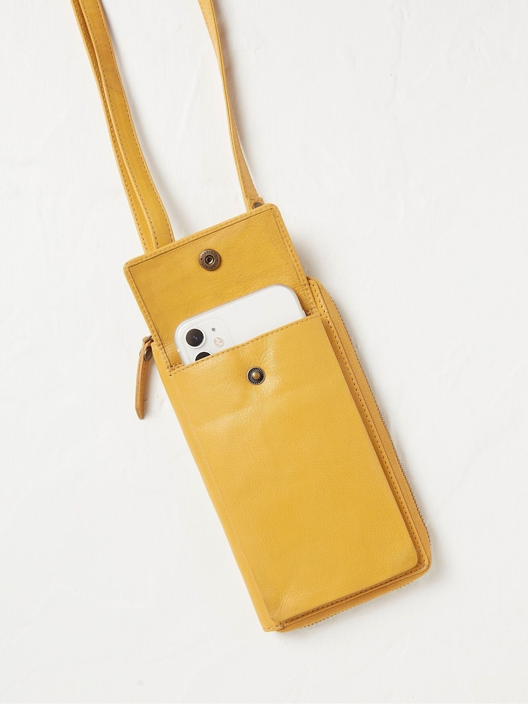 FatFace Louisa Yellow Purse Phone Bag - Image 2 of 3 FatFace Louisa Yellow Purse Phone Bag - Image 2 of 3