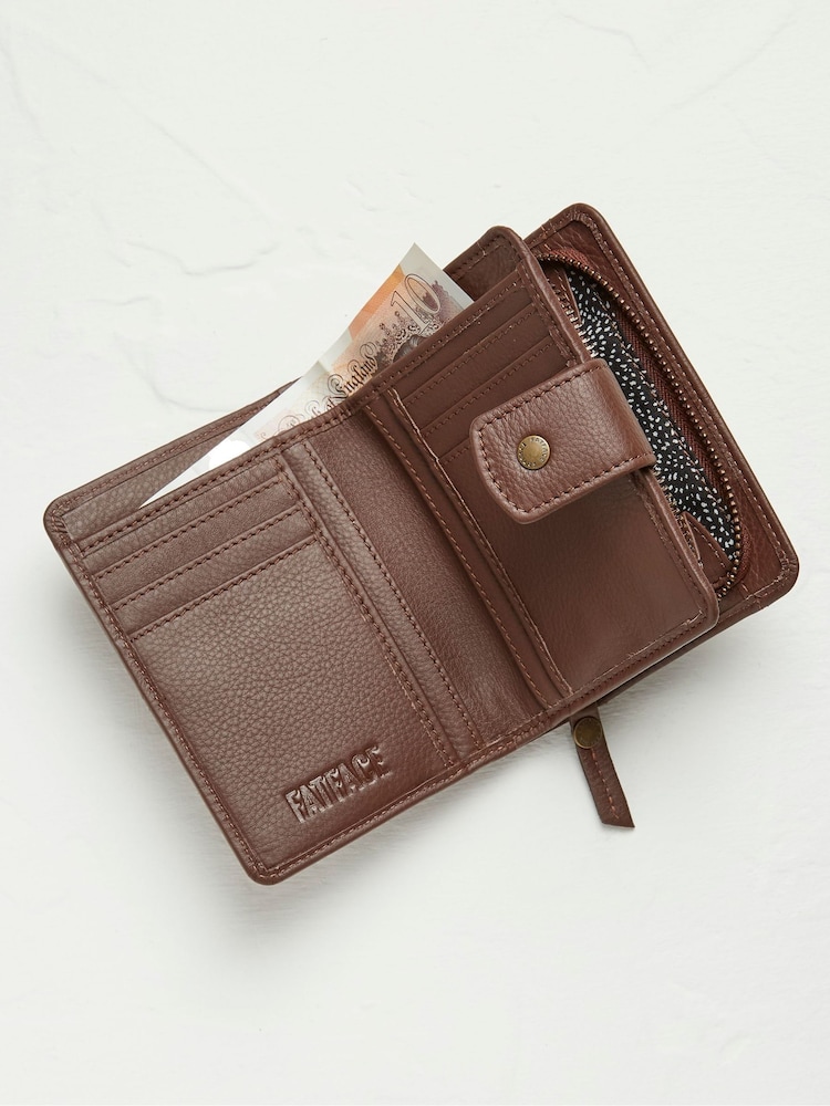 FatFace Etta Brown Leather Zip Purse - Image 1 of 1