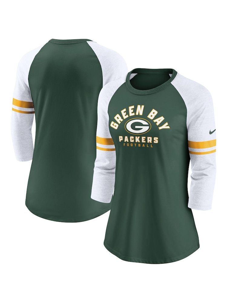Fanatics Green NFL Bay Packers 3/4 Sleeve Fashion Top Womens - Image 1 of 3