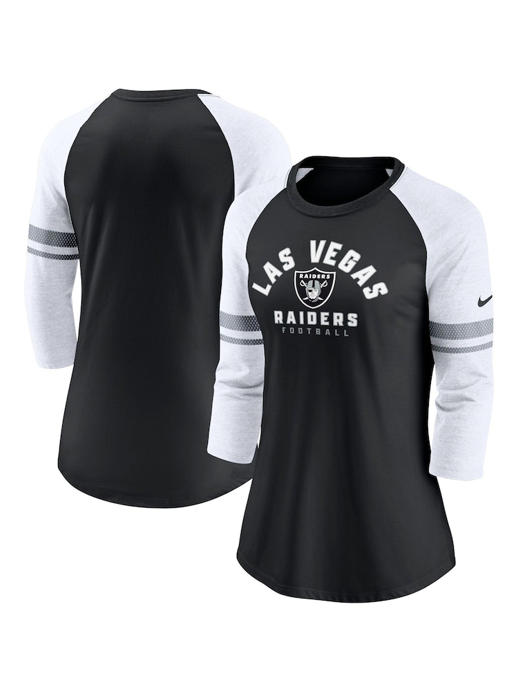Fanatics NFL Las Vegas Raiders 3/4 Sleeve Fashion Black Top Womens - Image 1 of 3
