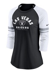 Fanatics NFL Las Vegas Raiders 3/4 Sleeve Fashion Black Top Womens - Image 2 of 3