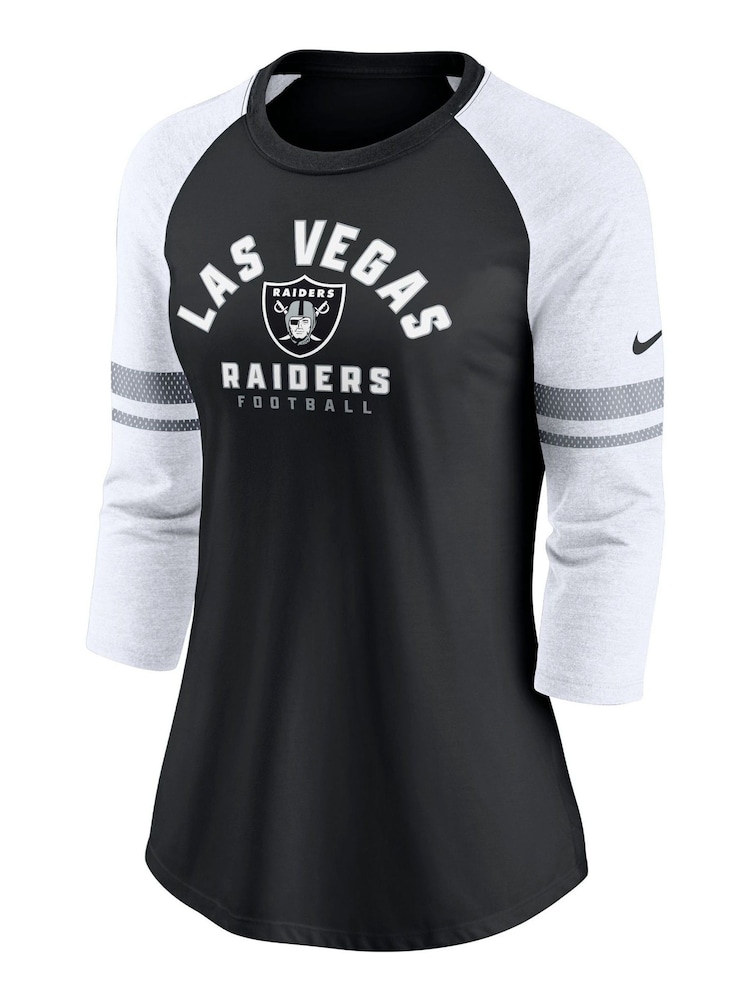 Fanatics NFL Las Vegas Raiders 3/4 Sleeve Fashion Black Top Womens - Image 2 of 3 Fanatics NFL Las Vegas Raiders 3/4 Sleeve Fashion Black Top Womens - Image 2 of 3