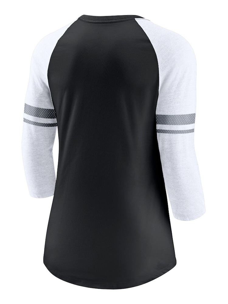 Fanatics NFL Las Vegas Raiders 3/4 Sleeve Fashion Black Top Womens - Image 3 of 3