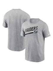 Fanatics Grey NFL Las Vegas Raiders Essential Cotton Blitz Lockup 100% Cotton T-Shirt - Image 1 of 3