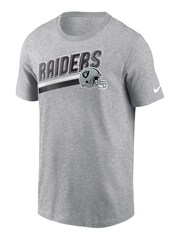 Fanatics Grey NFL Las Vegas Raiders Essential Cotton Blitz Lockup 100% Cotton T-Shirt - Image 2 of 3