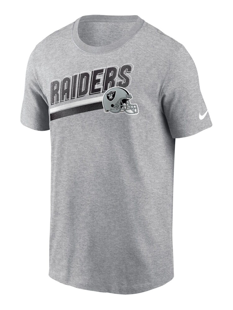 Fanatics Grey NFL Las Vegas Raiders Essential Cotton Blitz Lockup 100% Cotton T-Shirt - Image 2 of 3