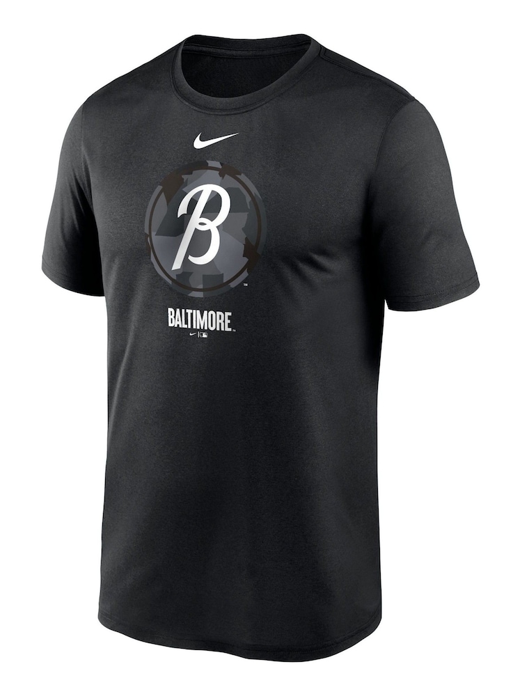 Fanatics MLB Baltimore Orioles City Connect Legend Practice Velocity Black T-Shirt - Image 2 of 3