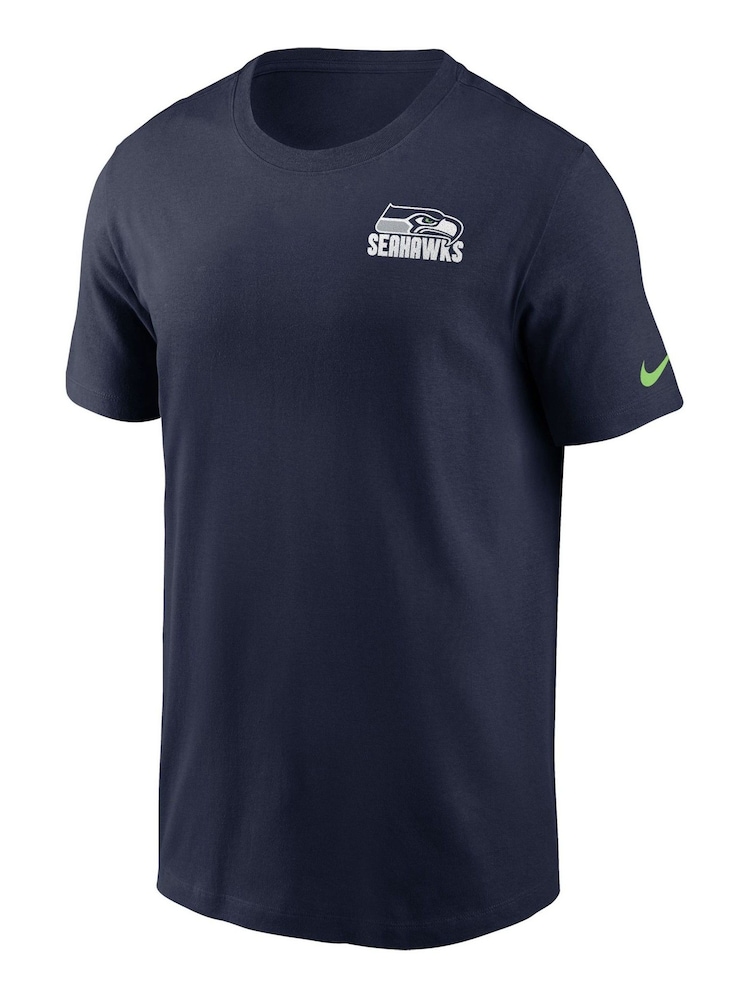 Fanatics Blue NFL Seattle Seahawks Blitz Team Essential 100% Cotton T-Shirt - Image 2 of 3